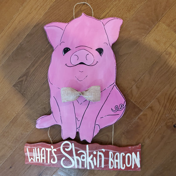 Whats Shakin' Bacon door hanger (Mr. Or Mrs.)