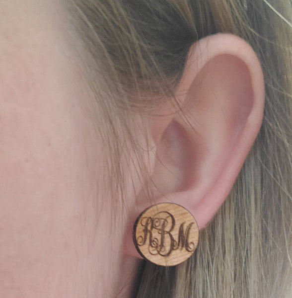 Monogram lasered earrings