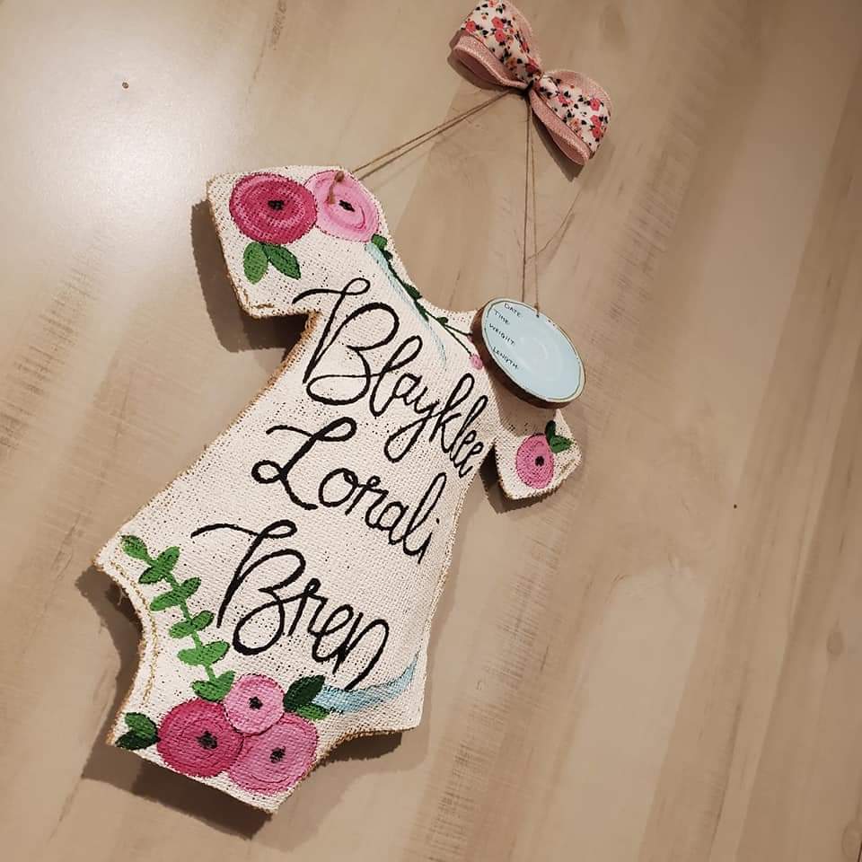 Floral hospital door hanger