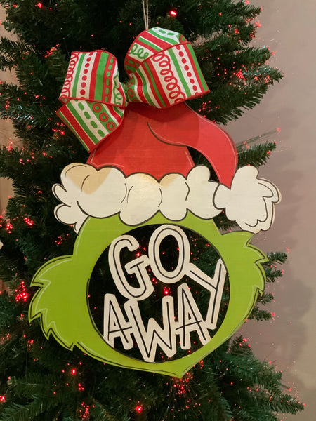 “go away” door hanger